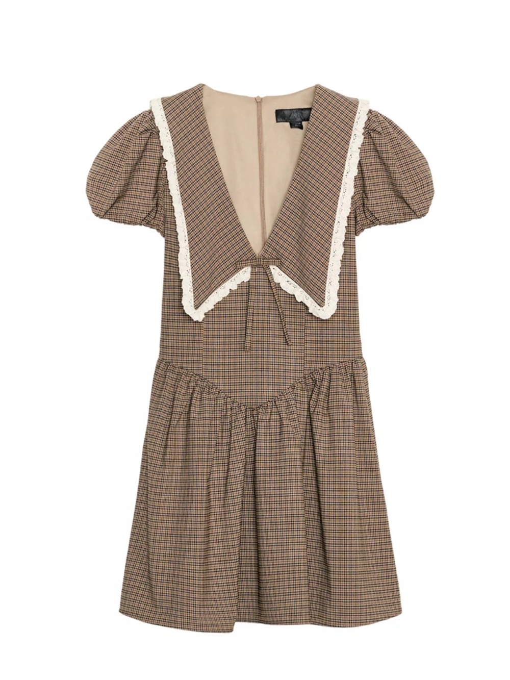 Zara PLAID Peter Pan collar dress